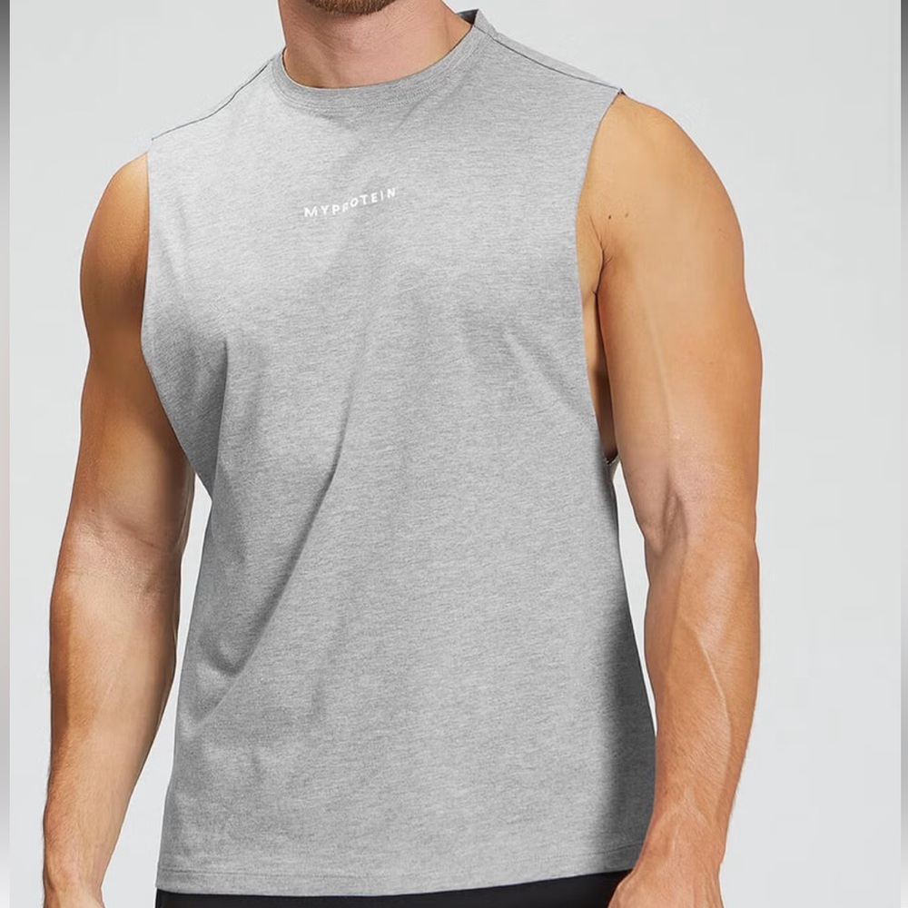 Myprotein Original Drop Armhole Tank Top Grey Size S - Picture 3 of 4
